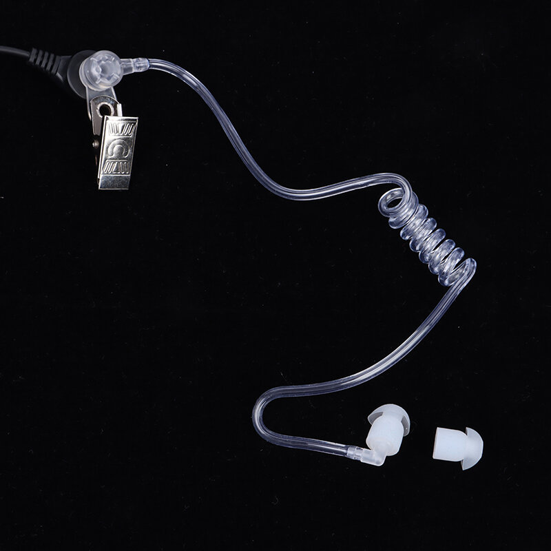 스트레이트 리스닝 투명 플렉시블 어쿠스틱 튜브 이어피스, 3.5mm 이어폰 헤드셋, 워키토키용 모노 잭, 1PC