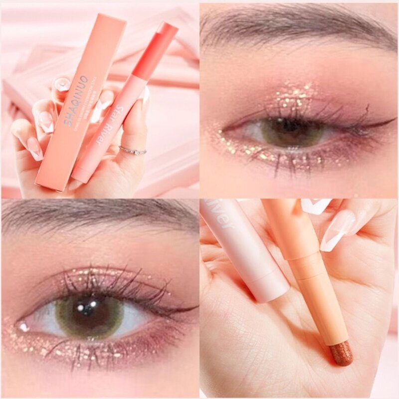 Diamond Glitter Eye Shadow Stick Lasting Pearlescent Eyeshadow Pencil Shimmer Waterproof High-gloss Pen Women Cosmetic