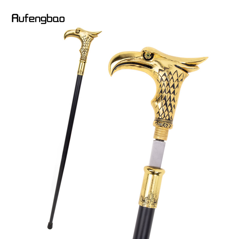 Golden Eagle Single Joint Walking Stick with Hidden Plate Self Defense Fashion Cane Plate Cosplay Crosier Stick 93cm