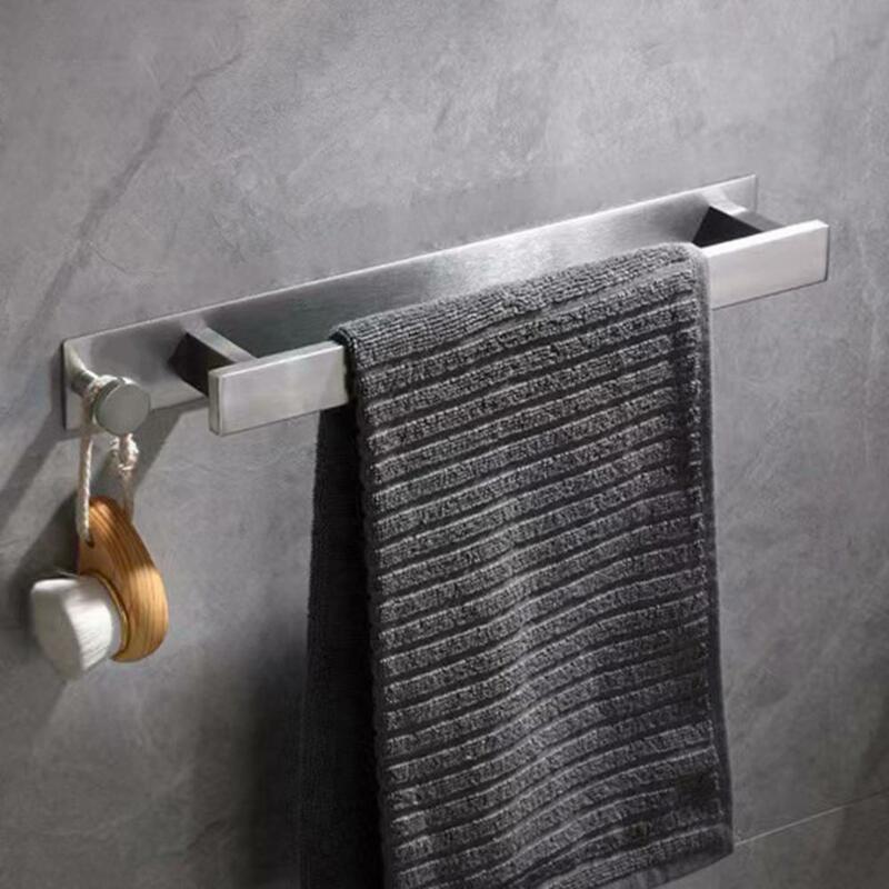 Towel Rack Without Drilling Hook Design Towel Rack Effortless Organization Space-saving Stainless Steel Towel Rack for Bathroom