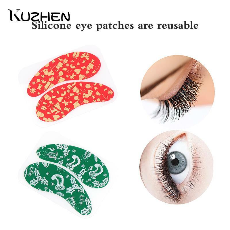 1Pairs Christmas Patterned Silicone Eye Patch Lash Lift Eyelash Extension Patches Under Eye Patch Soft Eyelash Curlers Pads