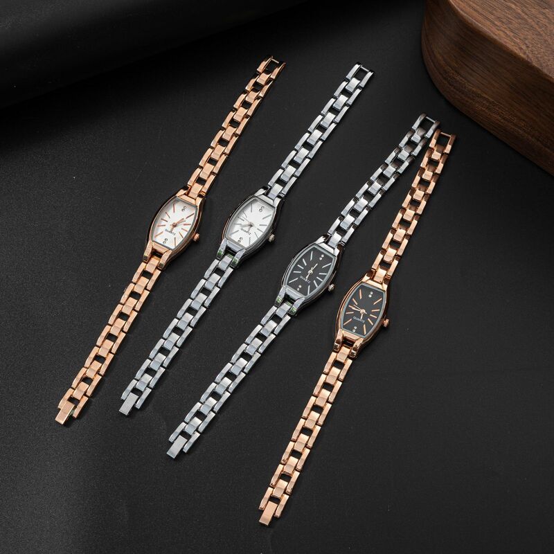 Fashion Personality Simple Rectangular Thin Strap Watch Stainless Steel Quartz Women Wristwatches Elegant Female Watches Diamond