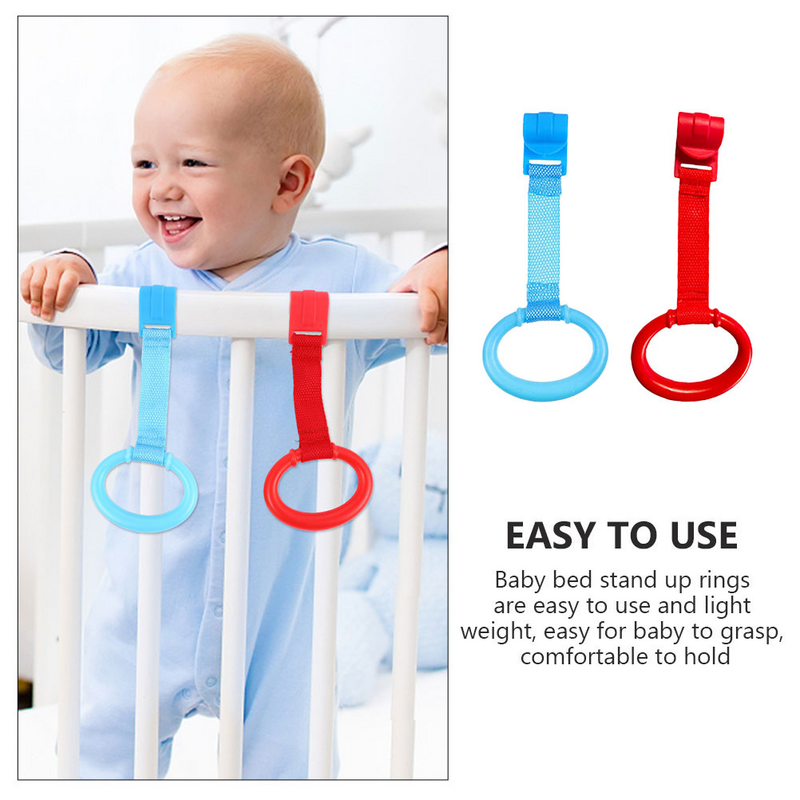 2 pezzi Baby Bed Hand Rings Baby Nursery Bed Stand Rings Infant practice Standing Walking Training Tool