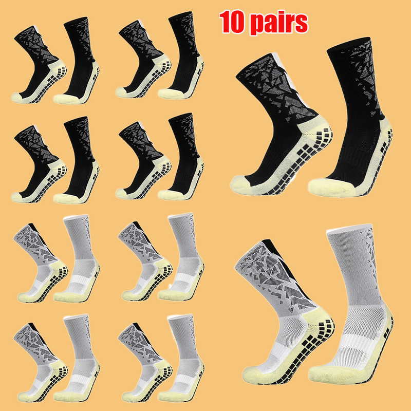 Chaussettes de sport en silicone non ald, confortables et respirantes, camouflage, football, volley-ball, badminton, yoga, nouvelle mode, 10 paires