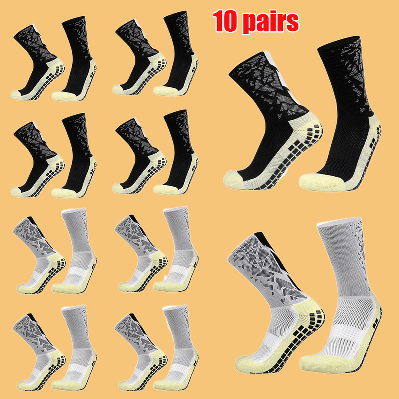 10 Paar Nieuwe Mode Camo Sport Comfortabele Ademende Voetbal Sokken Antislip Siliconen Voetbal Volleybal Badminton Yoga Sokken