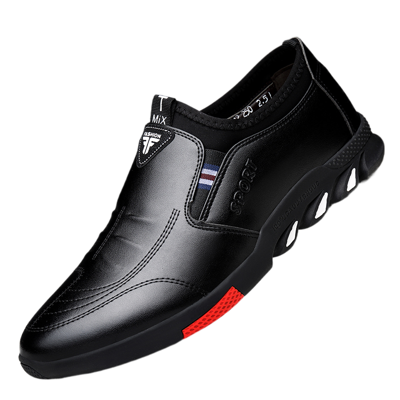 Zapatos de cuero para hombre, calzado informal de negocios, suela suave, antideslizante, transpirable, combina con todo, 2023