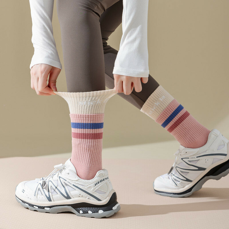 Носки для йоги, профессиональные нескользящие носки средней длины, носки для пилатеса, танцев, фитнеса, тренировочные носки, спортивные носки из чистого хлопка