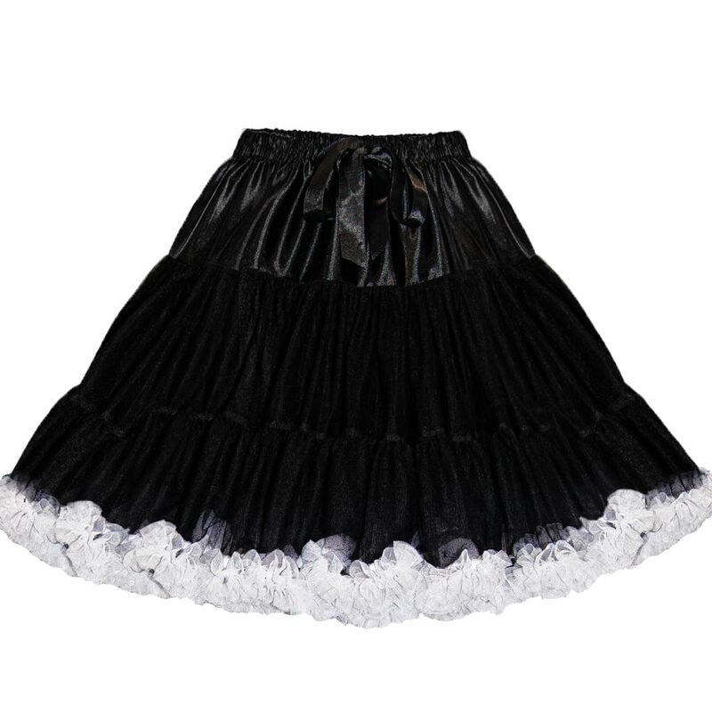 Women's Elastic Waist Chiffon Petticoat Puffy Tutu Tulle Skirt Princess Ballet Dance Pettiskirts Underskirt 2024