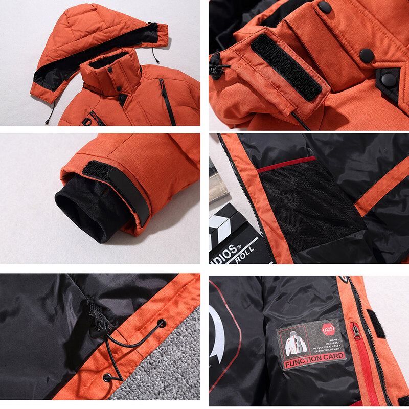 Nowa zimowy kombinezon narciarski termiczna męska, wiatroodporna kurtka puchowa i śliniaczki zestaw spodni męskiego kostiumu snowboardowego kombinezonu