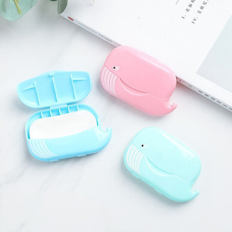New Disposable Paper Soap Outdoor Travel Portable Hand Washing Box Scented Slice Sheets Mini Soap Paper Foaming Box