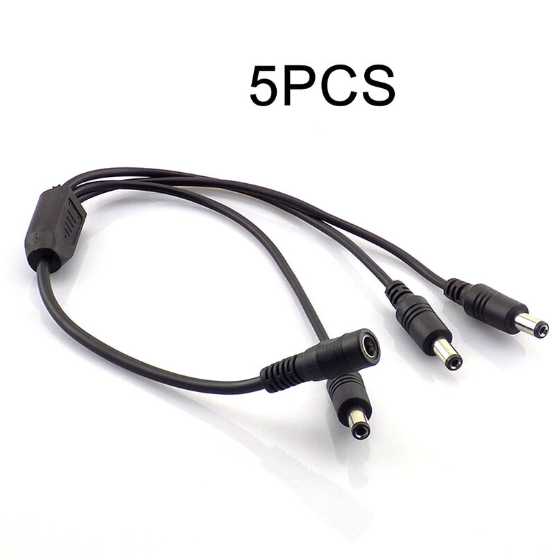 2.1*5.5mm 1 Female to 3 Male 12V DC Power Splitter Plug Cable for CCTV Security Camera Accessories Power Supply Adapter