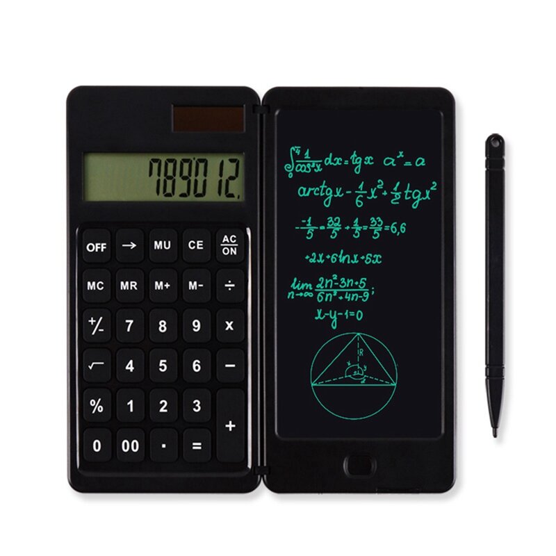 Tablet tulis Mini Solar Calculator 6.5 inci, Tablet menulis LCD dengan Stylus portabel kalkulator