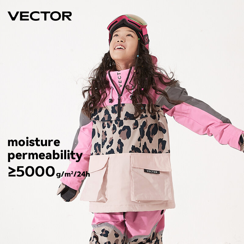 VECTOR-Pull de Ski à Capuche pour Enfant, Vêtement de Moulage, Épais et Imperméable, Équipement Imbibé de Chaleur, pour Garçon et Fille