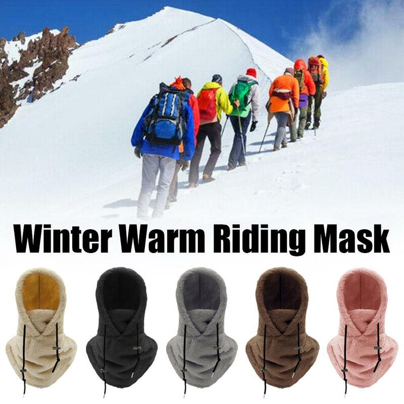 Hood Ski Mask Winter Balaclava For Cold Weather Windproof Adjustable Warm Hood Cover Hat Winter Caps Scarf A6N5