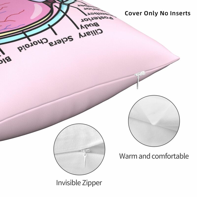 Eye Diagram - Ophthalmology Square Pillowcase Polyester Pillow Cover Velvet Cushion Decor Comfort Throw Pillow For Home Sofa