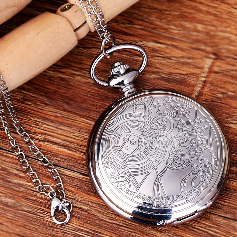 Винтажные графические рельефные кварцевые карманные часы с аналоговым ожерельем подвеска-брелок часы сувенирный подарок для женщин и мужчин