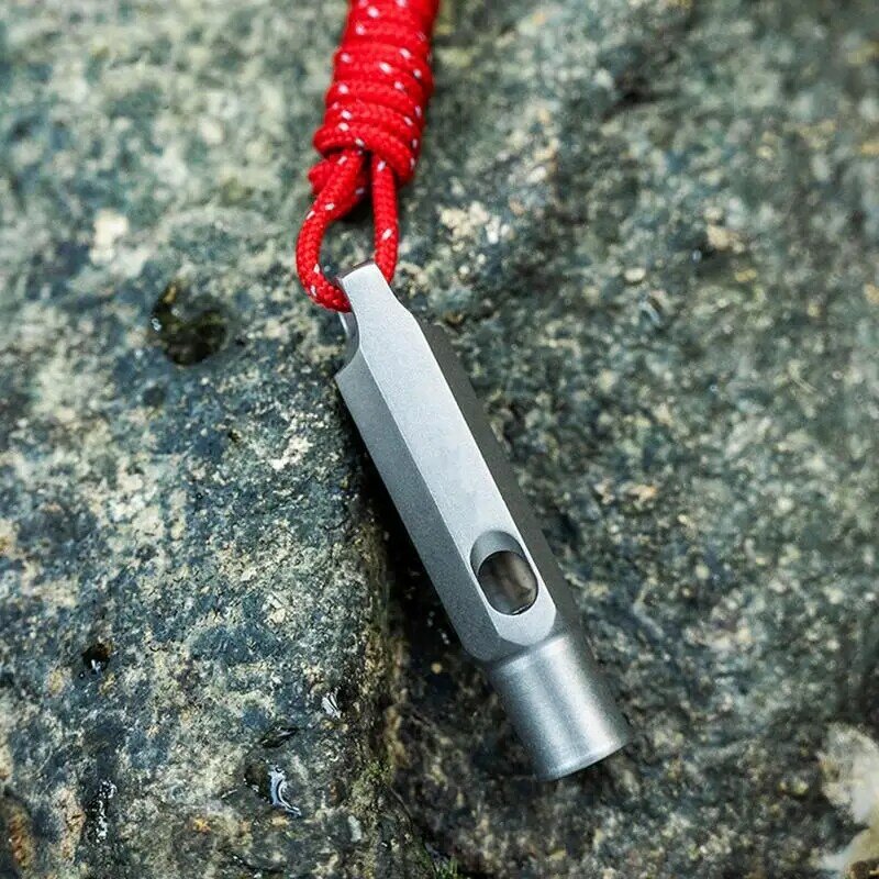 Titanium Whistle Urgent Rescue Whistle Camping Whistle Survival Gear Ultralight Loud Whistle Hiking Whistle With Lanyard Safety
