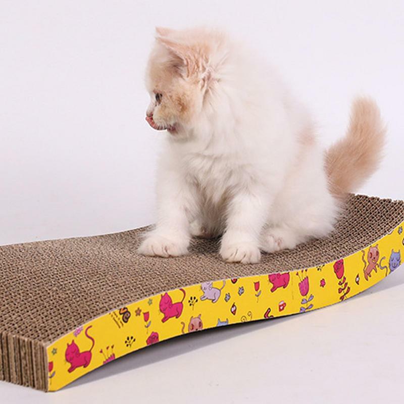 Bantalan goresan Oval untuk kucing, papan sirkuit kucing bergelombang untuk tempat tidur kucing, aksesori sarang kucing
