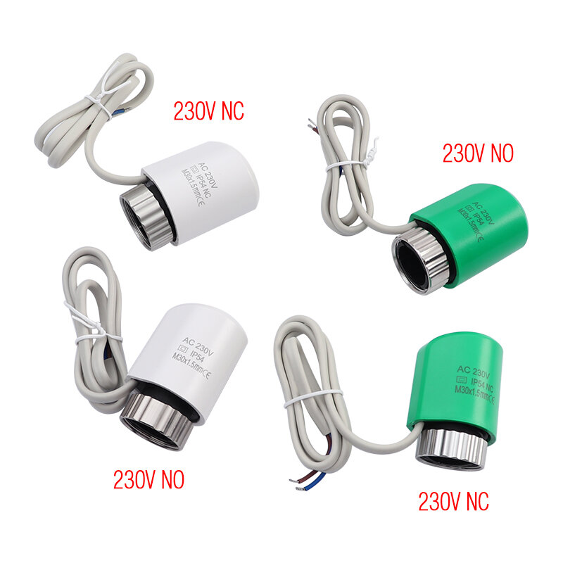 5 Pieces Manifold 230V / 24V Electric Thermal Actuator Thermoelectric Drive Motor Normally Open Closed for Underfloor Heating