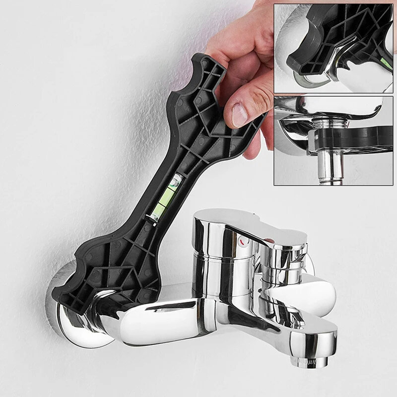 ประแจปากกาสองหัวอเนกประสงค์พร้อมเครื่องมือประปาสำหรับซ่อมก๊อกน้ำในครัวเรือน