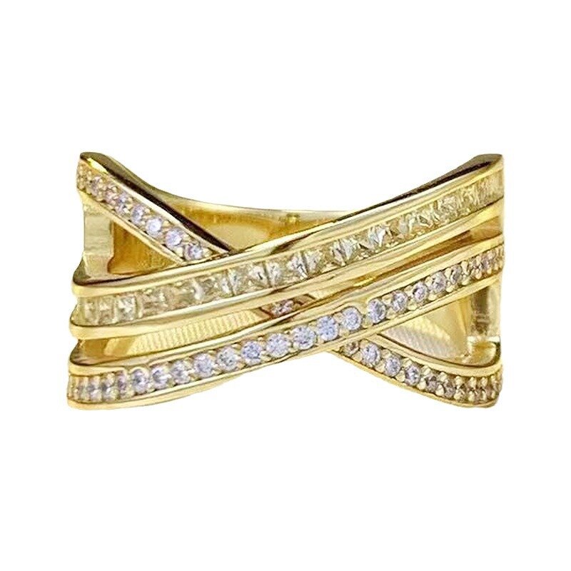 S925 prata três fileira anel de diamante para mulheres, zircão, conjunto completo, estilo de moda personalizado, novo, 2023
