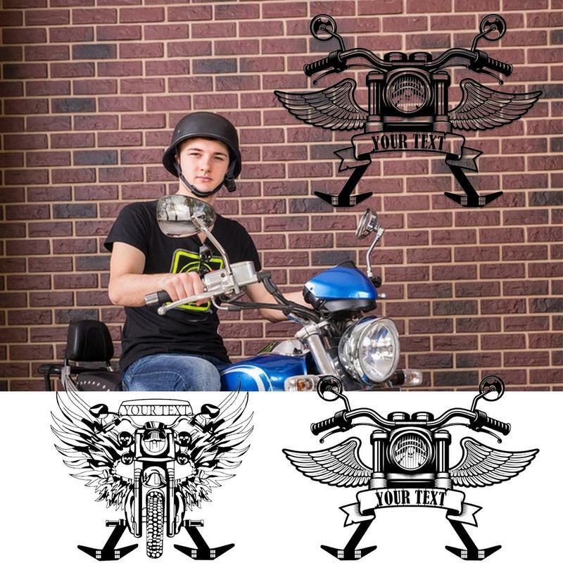Metal Motorcycle Logo Wall Mounted Metal Motorcycle Sign Headgear Brackets Jacket Hook High Load Bearing Door Coat Hangers With