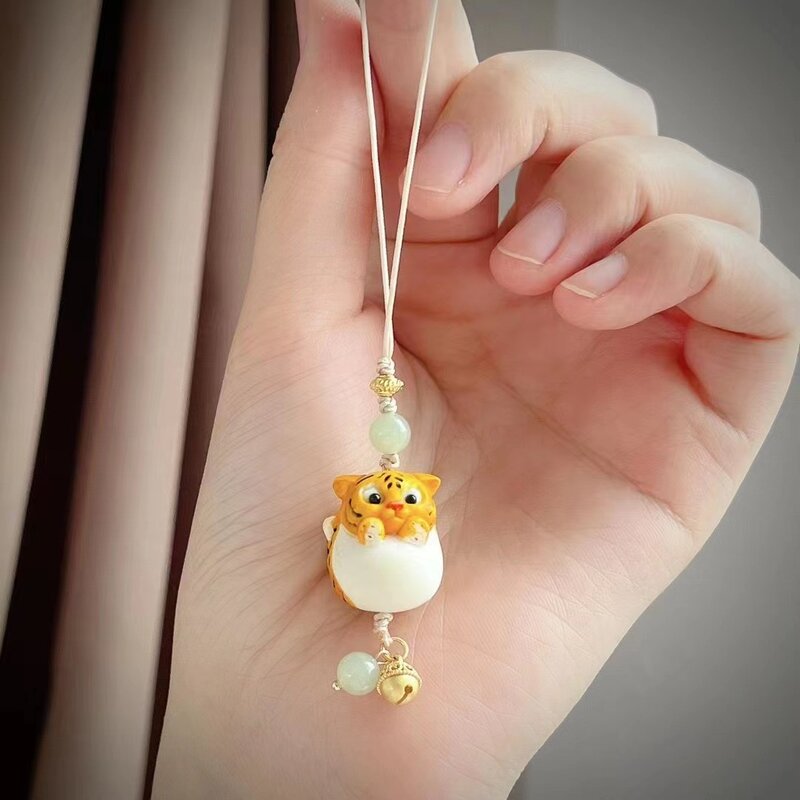 Antler Carving Macey Tiger Bag Hanging Mobile Phone Hanging Keychain Root Pay Small Hand Twisting Wen Play Jewelry Gift