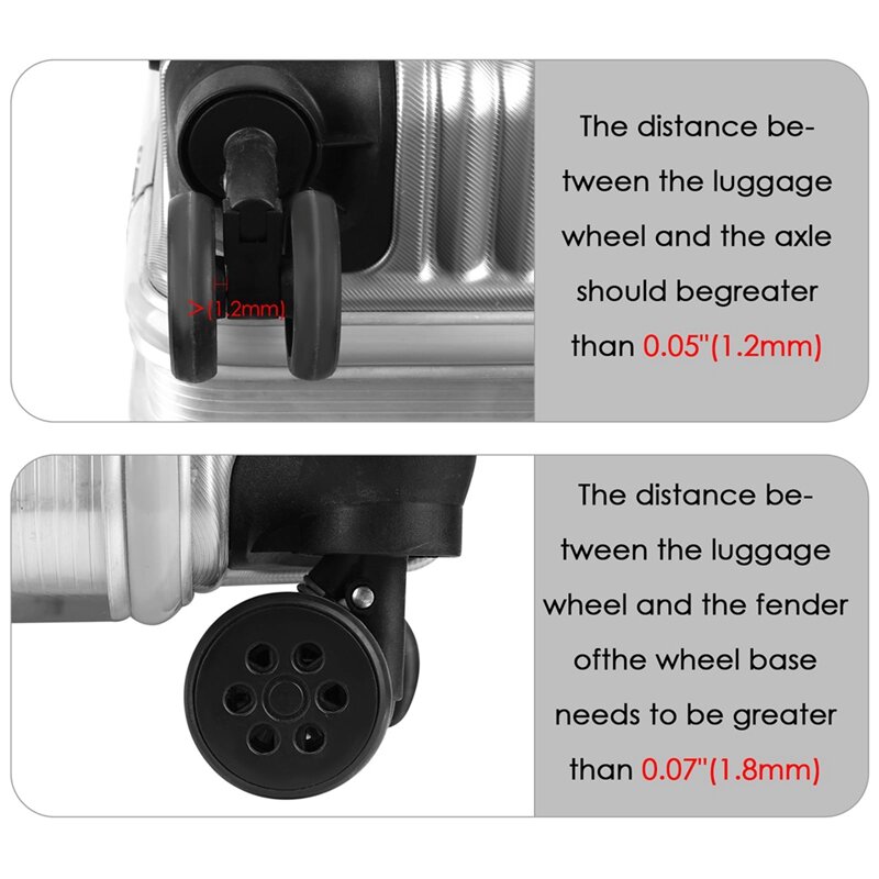 Sostituzione della protezione delle ruote dei bagagli. Ruote Spinner bagagli per riduzione del rumore e degli urti