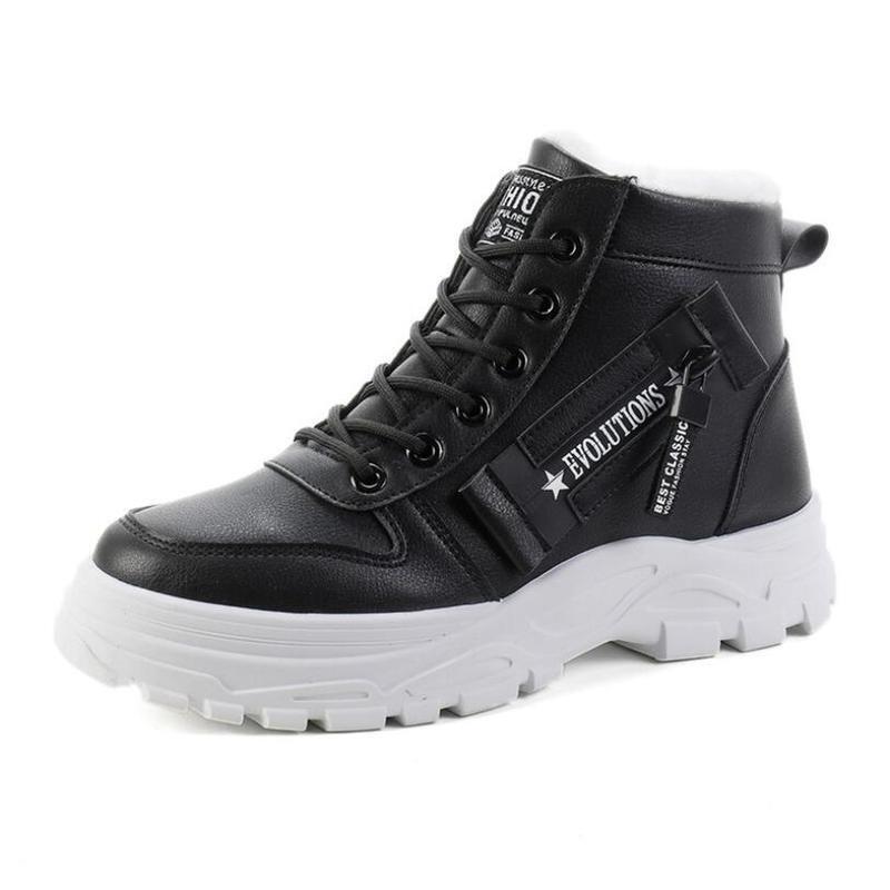 Winter Woman Snow Boots Fashion High-top Shoes Casual Waterproof Warm Female High Quality White Black Lace-up обувь