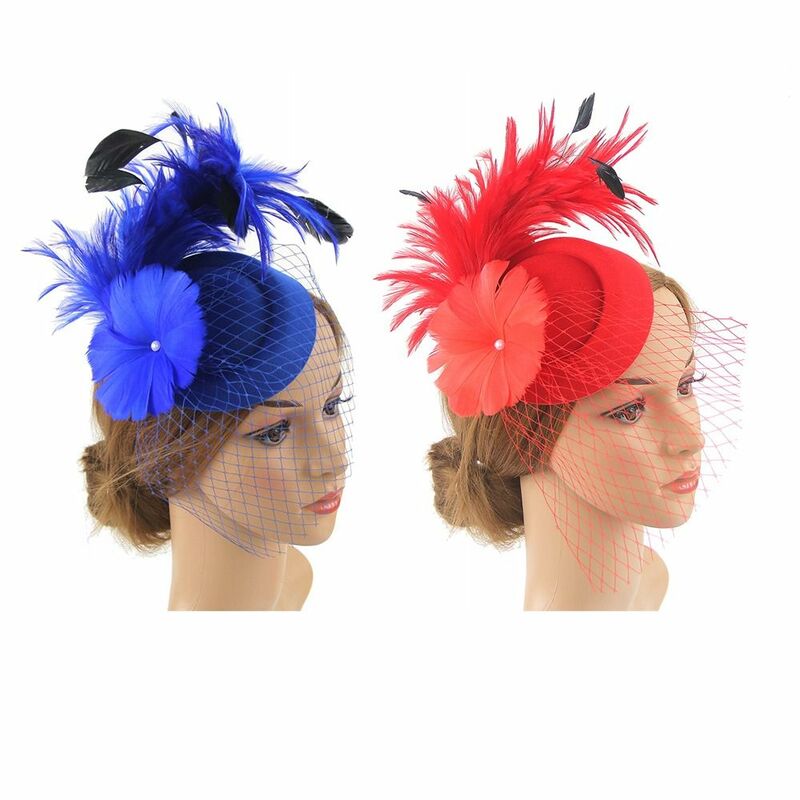 Accessori per capelli da donna Clip Mesh Feather Party Headwear Fascinators Flower Hats fascia da sposa da sposa