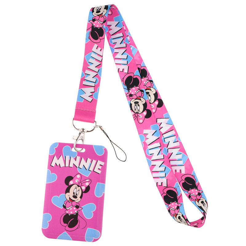 Llavero con cordón de Disney, soporte para insignia de identificación, tarjeta de identificación, soporte para insignia de teléfono móvil para gimnasio, correas para llaves, cintas
