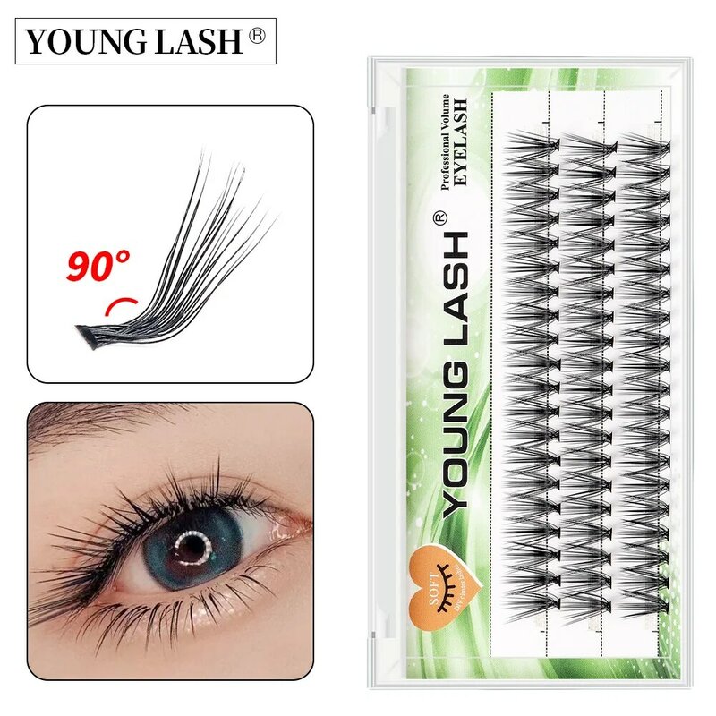 YOUNG LASH 20D L Curl Cluster Eyelash Extensions Natural Soft Individual Lashes Makeup Tools Cilias Volume Premade Fans