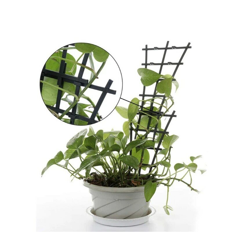 2/6/12 pezzi da giardino mini traliccio rampicante in plastica fai da te sovrapposto supporto per piante in vaso tralicci per