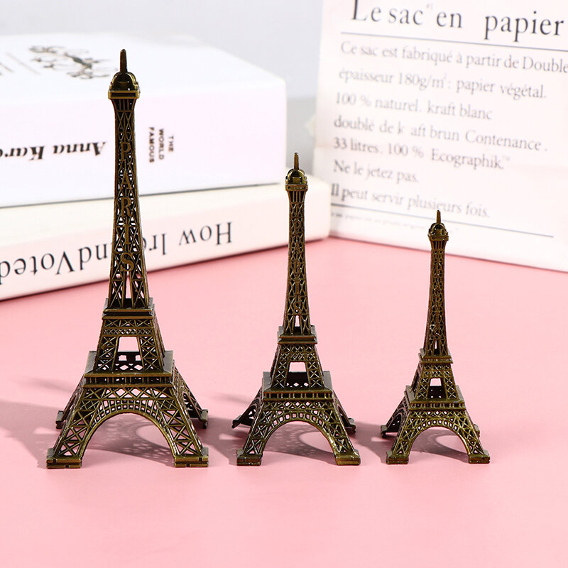 1 buah Model Menara Eiffel Paris logam Retro rumah meja patung logam perunggu Dekor kecil ornamen seni kerajinan hadiah Travel Souvenir