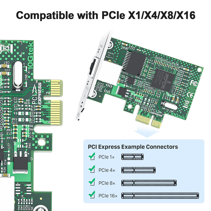 Broadcom BCM5751 Pci-E Gigabit Ethernet Netwerk Adapter 1x RJ-45 Poort