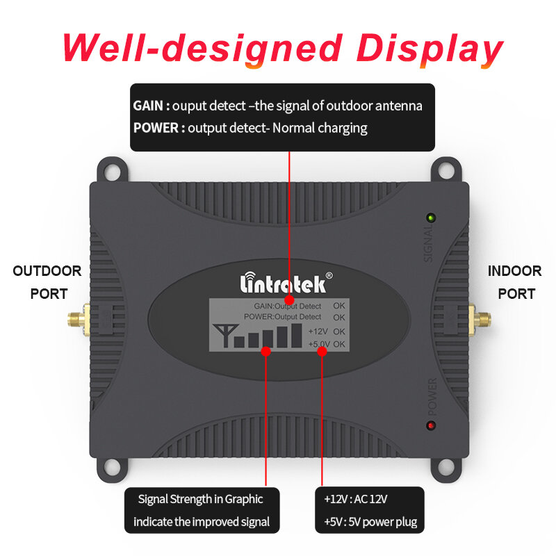 Lintratek-repetidor amplificador de señal para teléfono móvil, Kit de 10M, GSM 2G CDMA 3G 850, 850MHZ 1700 1900 4G