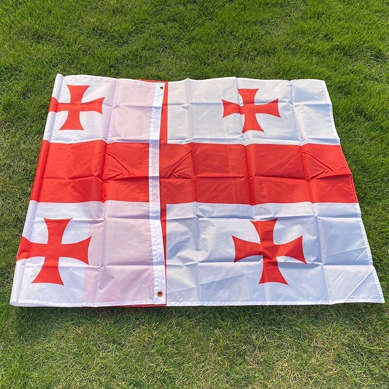 Free Shipping  Georgia  flag 90*150cm  Georgia   Polyester Hanging Flag and Bannes 2 Sides Printed Home flag