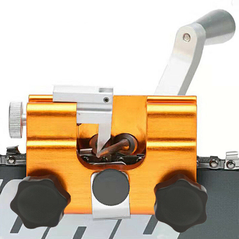 Apontador de motosserra portátil mão manivela motosserra corrente afiar gabarito ferramenta para todos os tipos de serras de corrente