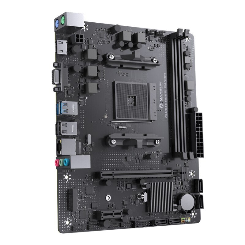 Placa base MAXSUN AMD B450M de doble canal DDR4 de memoria AM4 APU placa base M.2 NVME (soporta Ryzen 4500 5600 5600G CPU)