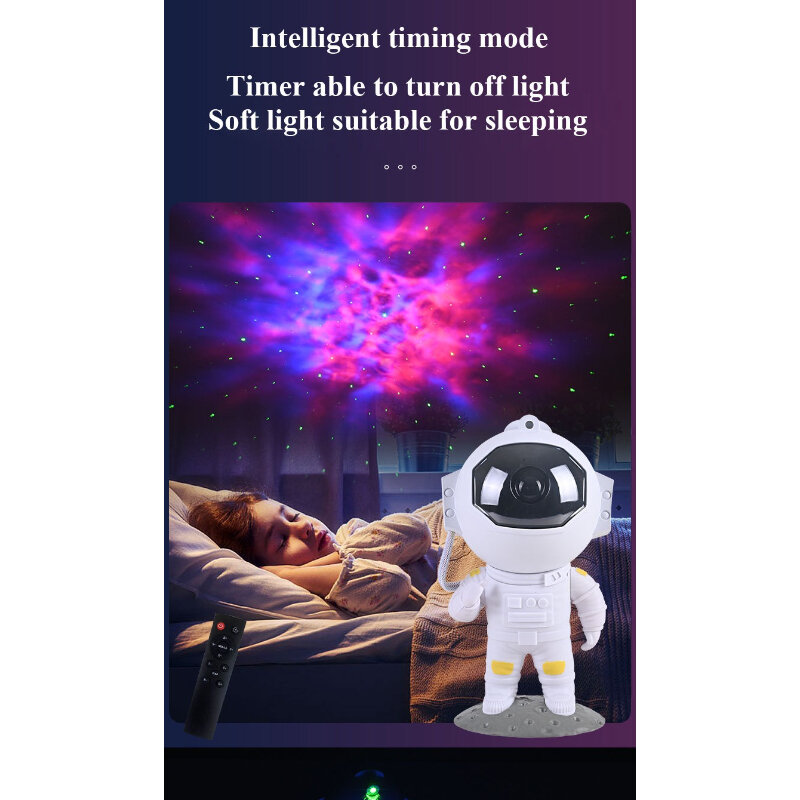 Astronauta rozgwieżdżone niebo projektor nocne światło Galaxy niebo lampa projekcyjna LED z pilotem do sypialni dla dzieci dekoracja domu na przyjęcie
