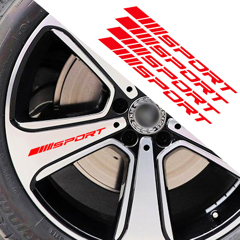 Universale 4 pezzi adesivi per auto ruote cerchi Sport Racing decalcomania strisce adesivi decorativi emblema Car Styling Car Truck accessori