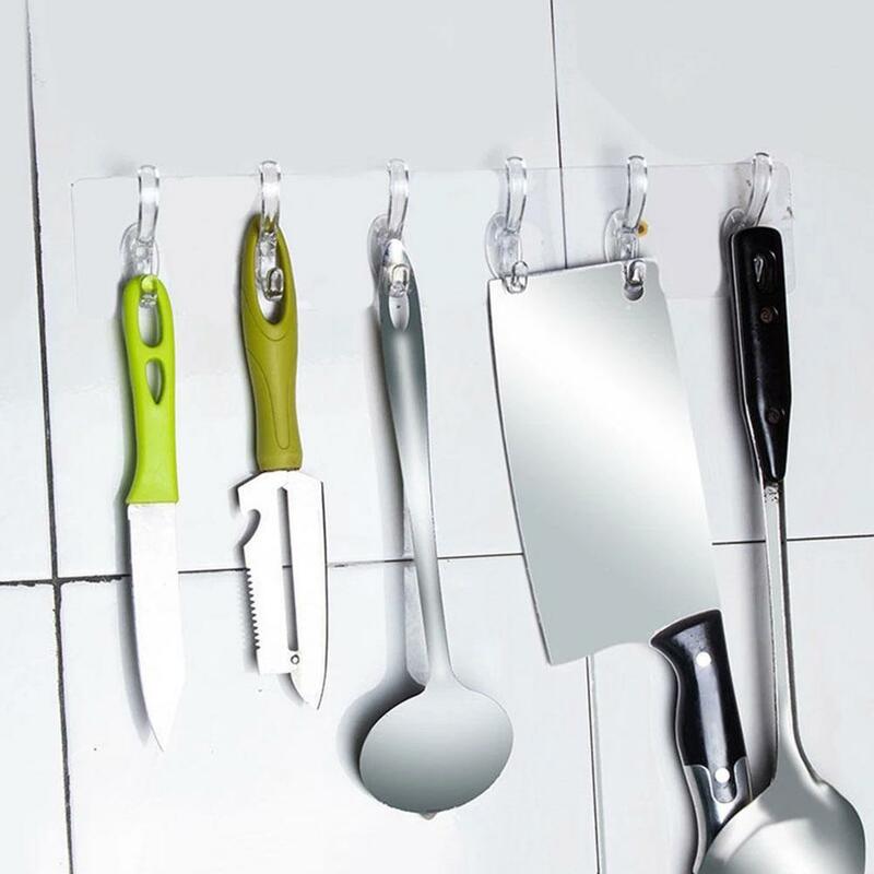 Transparent Wall Hooks Hanger Self Adhesive Door Wall Hanger Hooks Suction Heavy Load Rack For Kitchen Bathroom Accessory