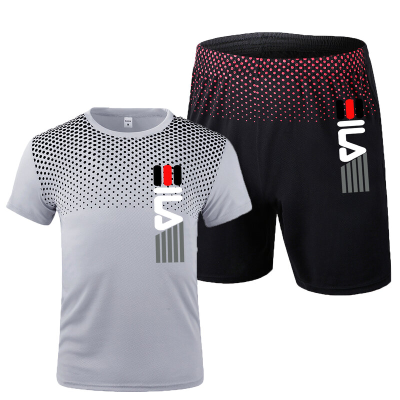 Conjunto de chándal para hombre, ropa deportiva para gimnasio, Fitness, bádminton, correr, trotar, ejercicio, entrenamiento, 2 uds.