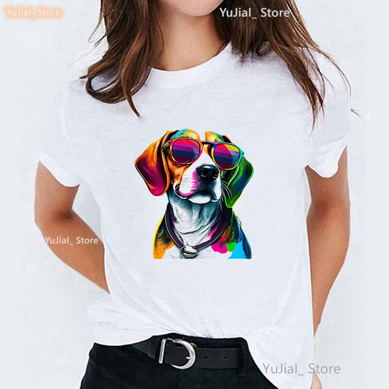 Mops/Yorkshire Terrier/Chihuahua/ Papillon/Shih Tzu Print T-Shirt Damen bekleidung Harajuku Kawaii Hund T-Shirt Femme