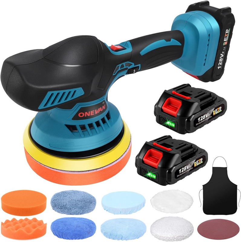 Car Polishing Machine Buffer 6 Variable Speed With Battery Mini 6 Inch Wireless Polishing Machine Set for Removing Paint,