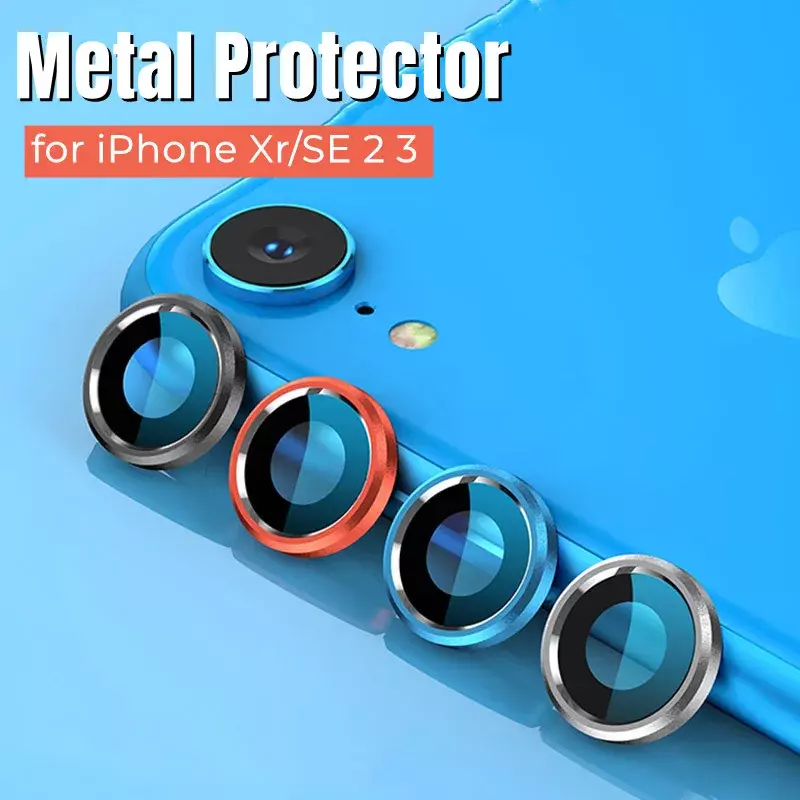 Metalen Camera Beschermer Voor Iphone Xr Se 2022 2024 Se2 4 Se3 Beschermende Lens Ring Gehard Glas Op Se 2 3 Back Screen Protector