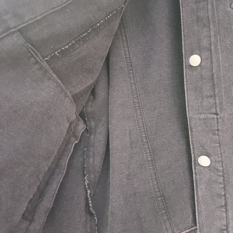 Casaco jeans feminino de strass pesado, top preto que combina com tudo, casaco elegante retrô, novo, primavera e outono, 2024