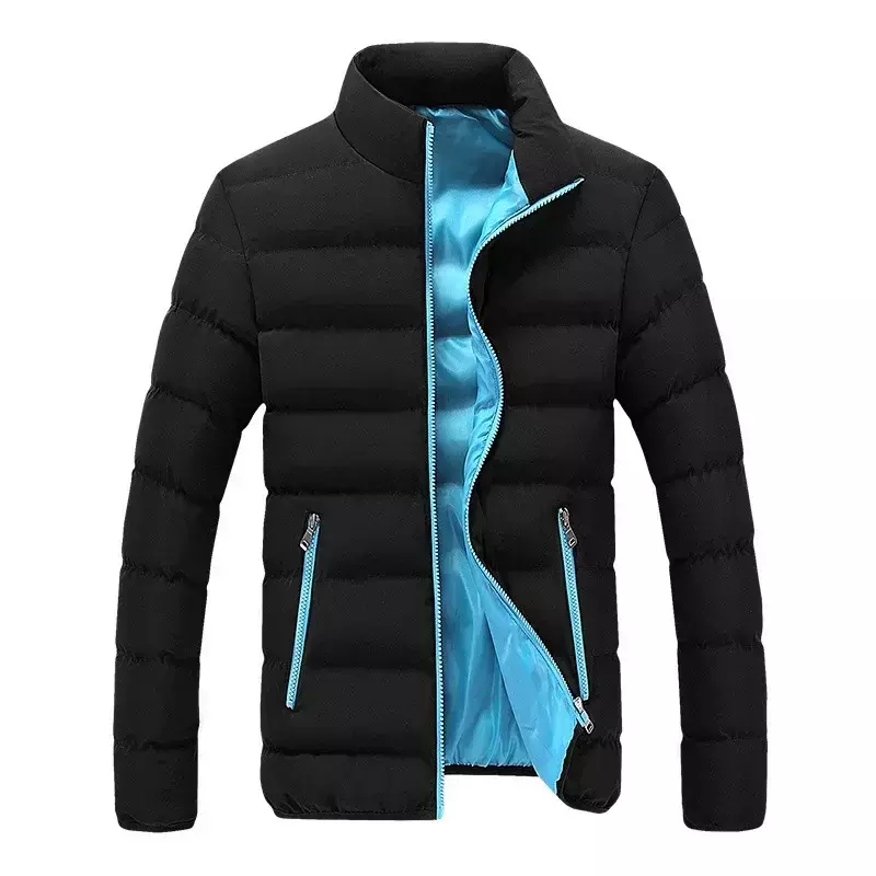 2023 Winter koreanische Version Trend Slim Fit einfarbig Herren Jugend Kurz mantel Mock Kragen Baumwoll mantel