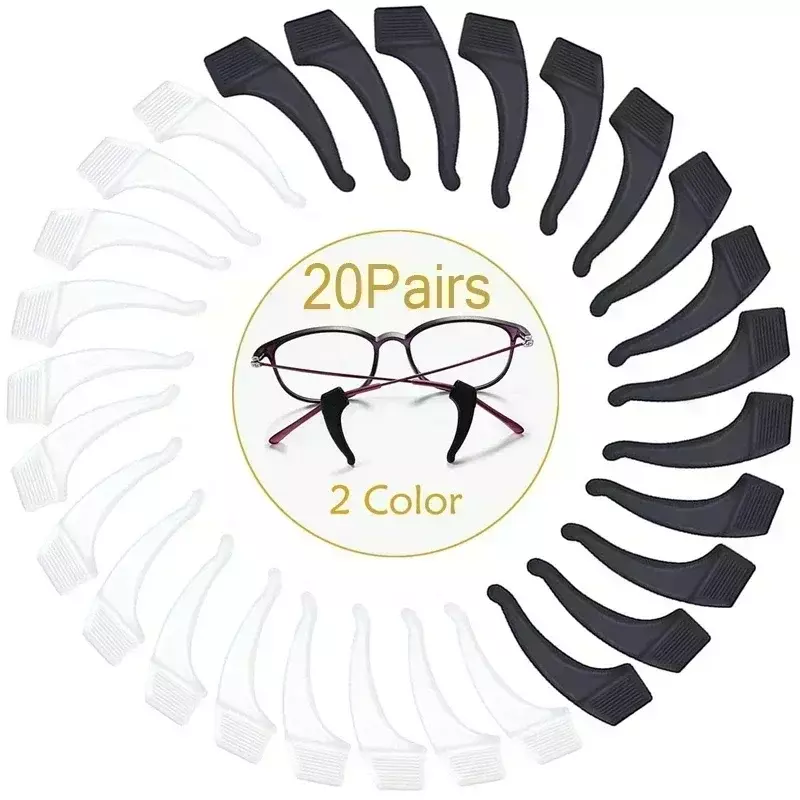 Gancho de silicone para óculos Suporte de perna antiderrapante Acessórios para óculos de sol transparentes Suporte de óculos anti-queda Prendedor de manga de orelha