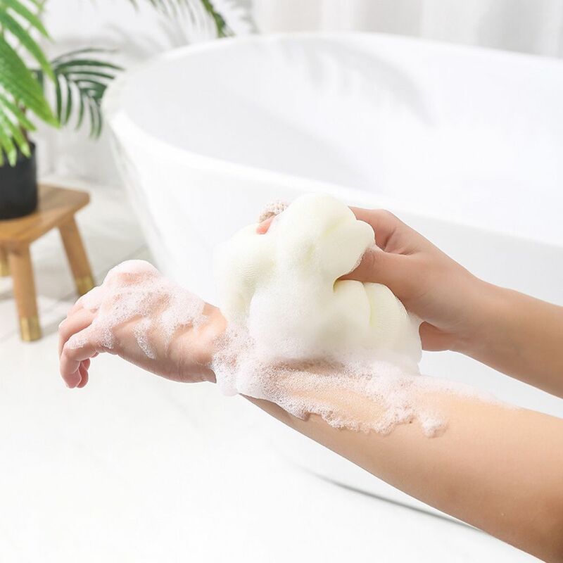 Depurador exfoliante de bola de burbujas de baño, malla de ducha súper suave, esponja espumosa, limpiador de piel corporal, herramienta de limpieza, accesorios de baño